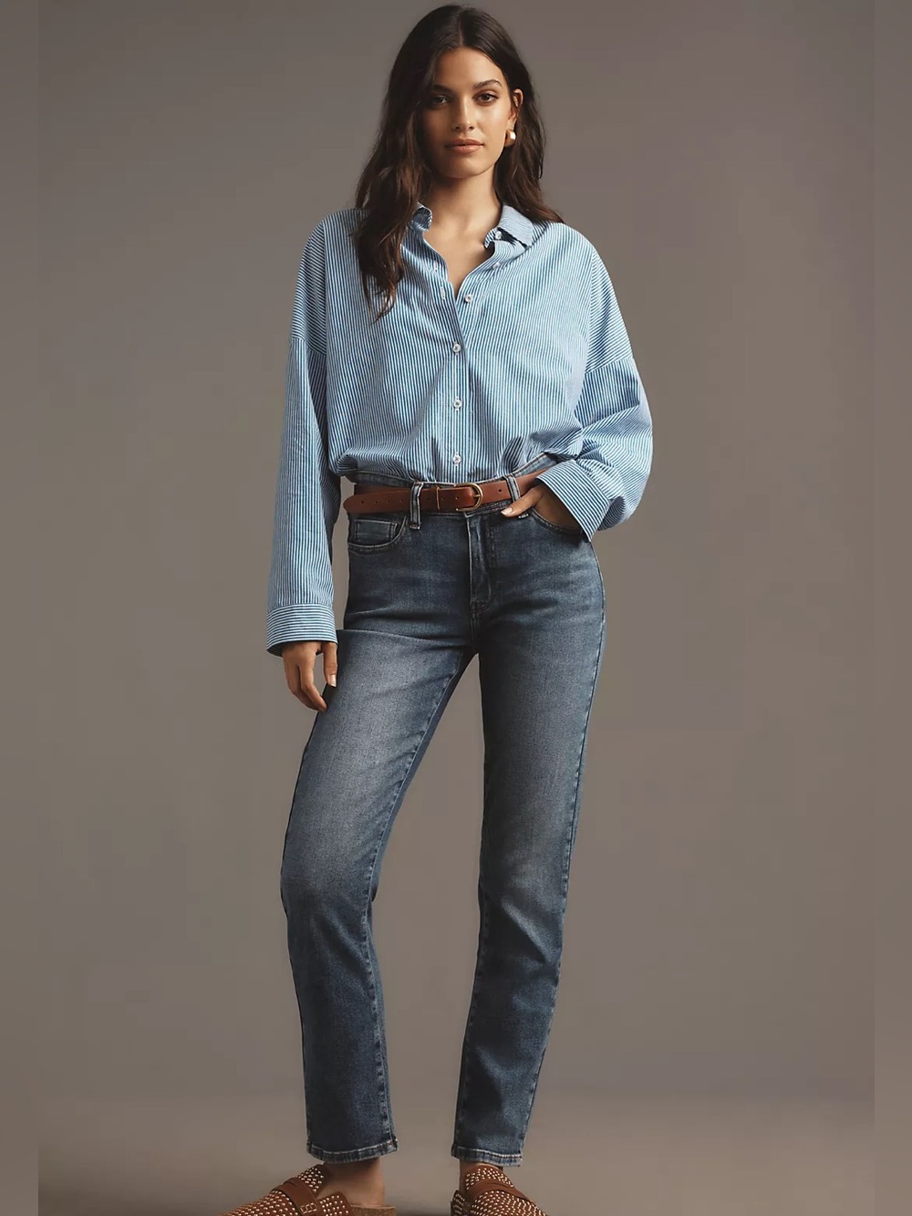 Pilcro Slim Boyfriend Jeans 25T Anthropologie Stretch Blue Denim Tall